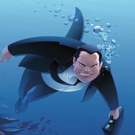 Illustration of man shark