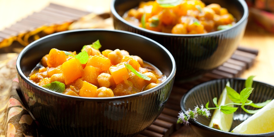 Butternut squash and chickpea curry