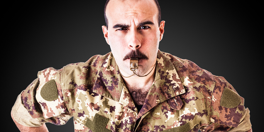 Bootcamp drill sergeant with whistle