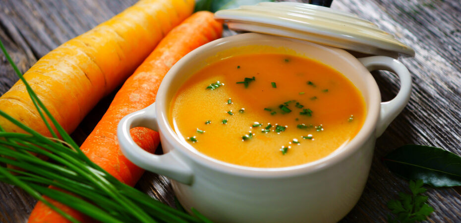Carrot soup in a bowl
